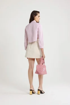 A-line mini skirt in denim