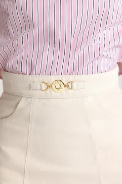 A-line mini skirt in denim