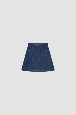 A-line mini skirt in organic denim