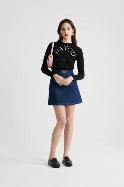 A-line mini skirt in organic denim