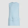 Belted mini dress in lightweight organic cotton tweed