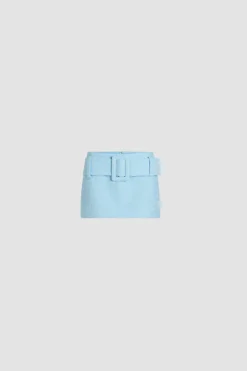 Belted mini skirt in lightweight organic cotton tweed