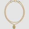 Bocca charm necklace in gold-plated brass