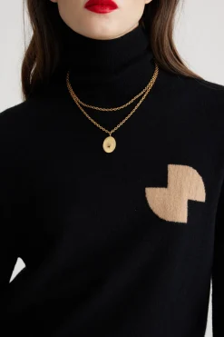Bocca charm necklace in gold-plated brass