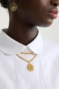 Bocca charm necklace in gold-plated brass