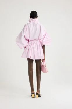 Bubble mini skirt in organic cotton poplin