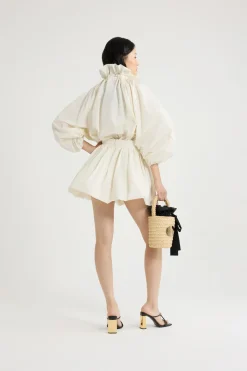 Bubble mini skirt in recycled faille