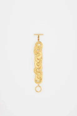 Coin bracelet in gold-plated brass