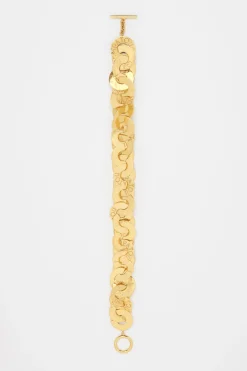 Coin choker in gold-plated brass