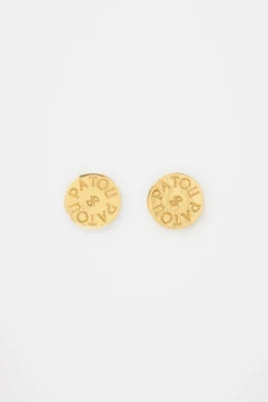 Coin earrings in gold-plated brass