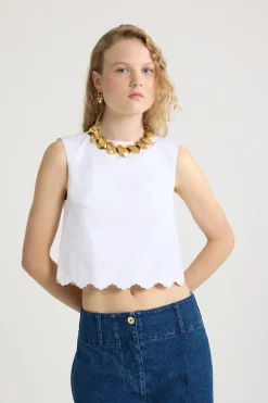 Crop top in organic cotton poplin