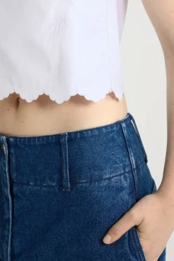 Crop top in organic cotton poplin