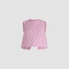 Crop top in printed quilted sustainable viscose blend