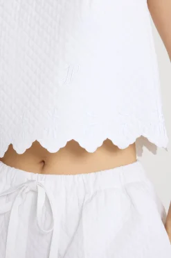 Crop top in quilted sustainable viscose blend