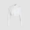 Cropped safari shirt in organic cotton poplin