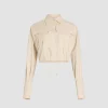 Cropped safari shirt in organic cotton poplin