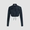 Cropped safari shirt in recycled faille