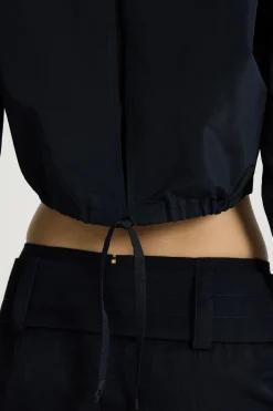 Cropped safari shirt in recycled faille