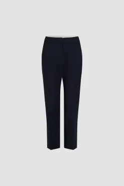 Cropped trousers in sustainable technical wool twill