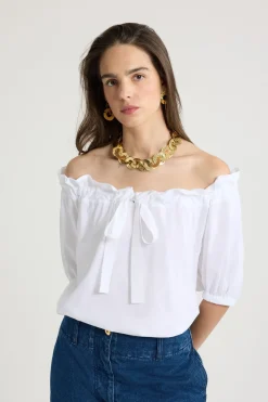 Drawstring t-shirt in organic cotton