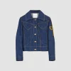 Embroidered logo denim jacket