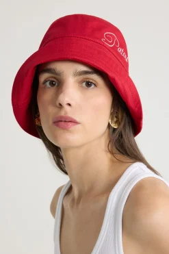 Embroidered Patou logo bucket hat in cotton