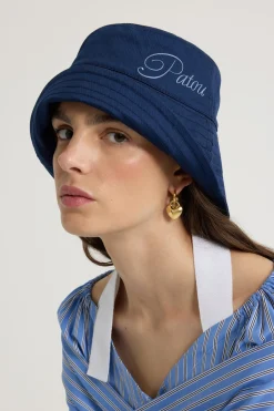 Embroidered Patou logo bucket hat in cotton