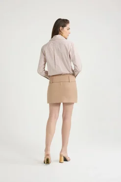 Fitted shirt in printed organic cotton poplin