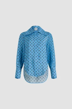 Fitted shirt in printed sustainable viscose blend