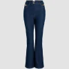 Flared trousers in organic cotton denim