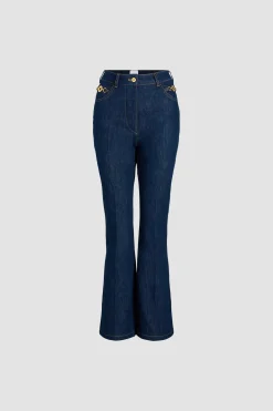 Flared trousers in organic cotton denim