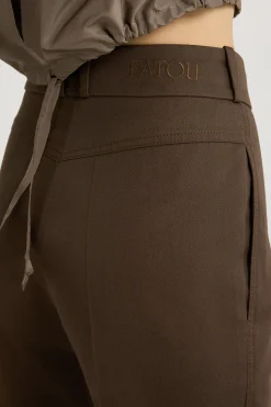 Flared trousers in organic cotton gabardine