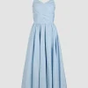 Halterneck maxi dress in recycled faille