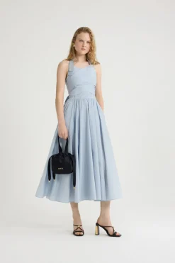 Halterneck maxi dress in recycled faille