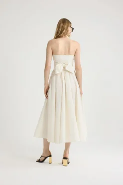 Halterneck maxi dress in recycled faille