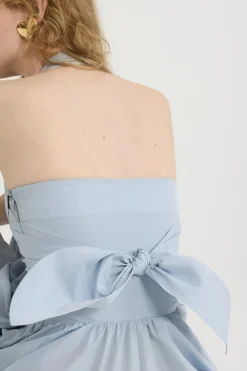 Halterneck maxi dress in recycled faille