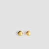Hammered sphere earrings in gold-plated brass