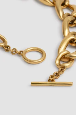 Heart chain necklace in gold-plated brass
