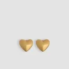 Heart clip-on earrings in gold-plated brass
