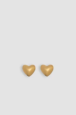 Heart earrings in gold-plated brass
