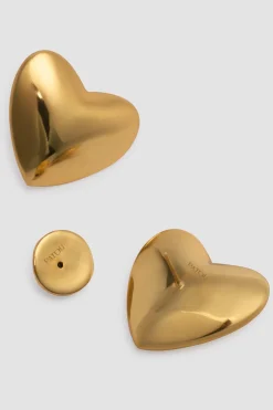 Heart earrings in gold-plated brass
