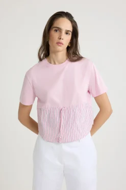 Hybrid t-shirt in organic cotton