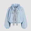Iconic drawstring top in recycled faille