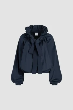 Iconic drawstring top in organic cotton poplin