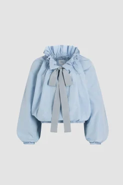 Iconic drawstring top in recycled faille