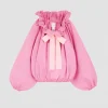 Iconic drawstring top in recycled faille