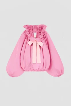 Iconic drawstring top in recycled faille
