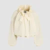 Iconic drawstring top in recycled faille