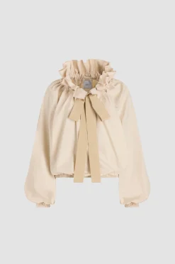 Iconic drawstring top in organic cotton poplin