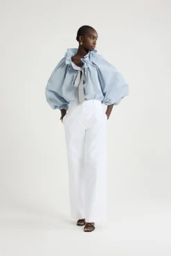 Iconic drawstring top in recycled faille